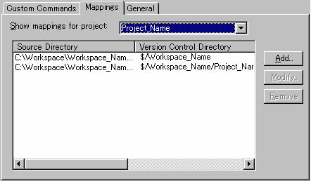 9. Visual SourceSafe Version Control System To define a new directory mapping 1. Select [Tools -> Version Control -> Configure]. The Version Control Setup dialog box opens. 2. Select the Mapping tab.