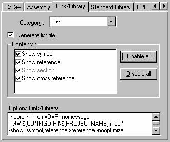 13. Map Note: If a subcommand file is specified as shown below, the section setting information of the linkage editor will not be shown in the Map Section