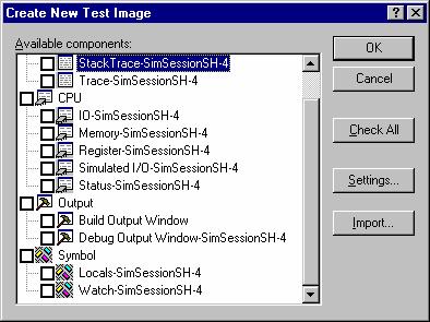 16. Test Support Facility 3. Click the Import button to open the Import the Test Image File dialog box. Browse to the HIF file location. The settings of an existing test image file are imported. 4.