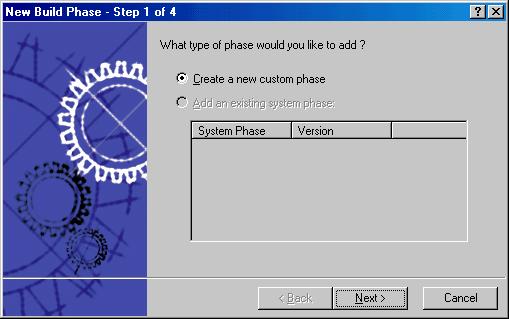 3. Advanced Build Features Step 2 The second step asks what type of phase you would like to create. There are two choices: multiple or single.