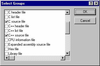 3. Advanced Build Features Once this choice has been made the input file group selection is displayed as Multiple Groups.