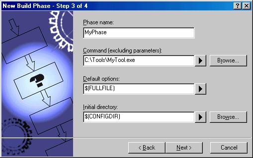 One or more file groups can be selected in this dialog box. Step 3 The third step requests the fundamental information about the new build phase. Enter the name of the phase into the Phase name field.