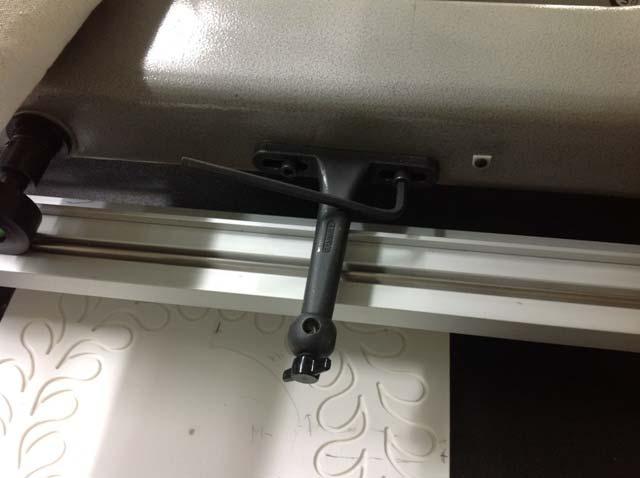On the side of the quilt machine you will find the stylus holder that came with the machine, see Figure 5.