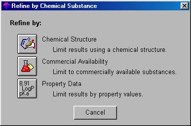 5-30 Chapter 5 Exploring by Substructure Refining Substances If you get a large number of substances with your search, the Refine Substances feature may help reduce the size of your answer set.