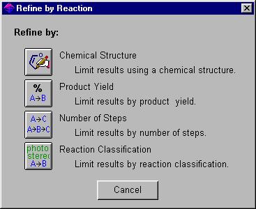 6-10 Chapter 6 Exploring by Reaction Keeping Reactions If a large number of reaction hits are returned, you may choose to keep only a subset of those hits.