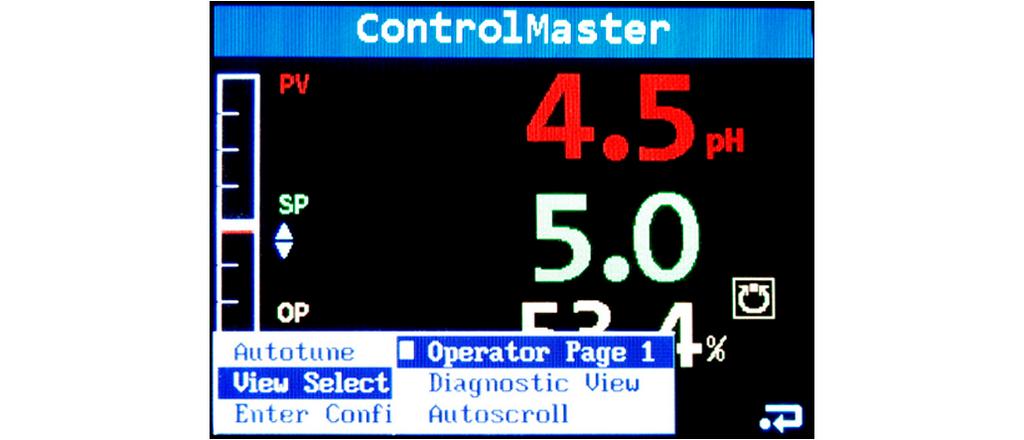 This feature enables control efficiency to be monitored against setpoint and assists in tuning during commissioning.