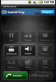 Using MaxMobile Communicator Answering a Call When a