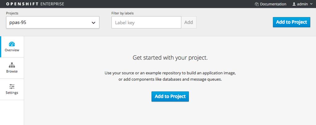 3 Using the OpenShift Console After using the deployment script to create a template, you can use the OpenShift console to create and manage Advanced Server projects.