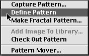 and select the Define Pattern command on the Art Materials: Pattern pull-down menu. 12) To provide some context, Define Pattern makes your brush stroke tile from one side of the layer to the other.