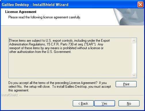 Click Yes to accept the agreement and proceed with the installation. The Pre-installation requirements dialog appears.