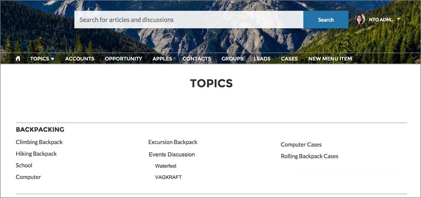 See Your Community s Topics and Subtopics in One Place To move a topic up or down, click the arrows at left. To rename or remove a topic, change its banner image, or remove assigned articles, click.