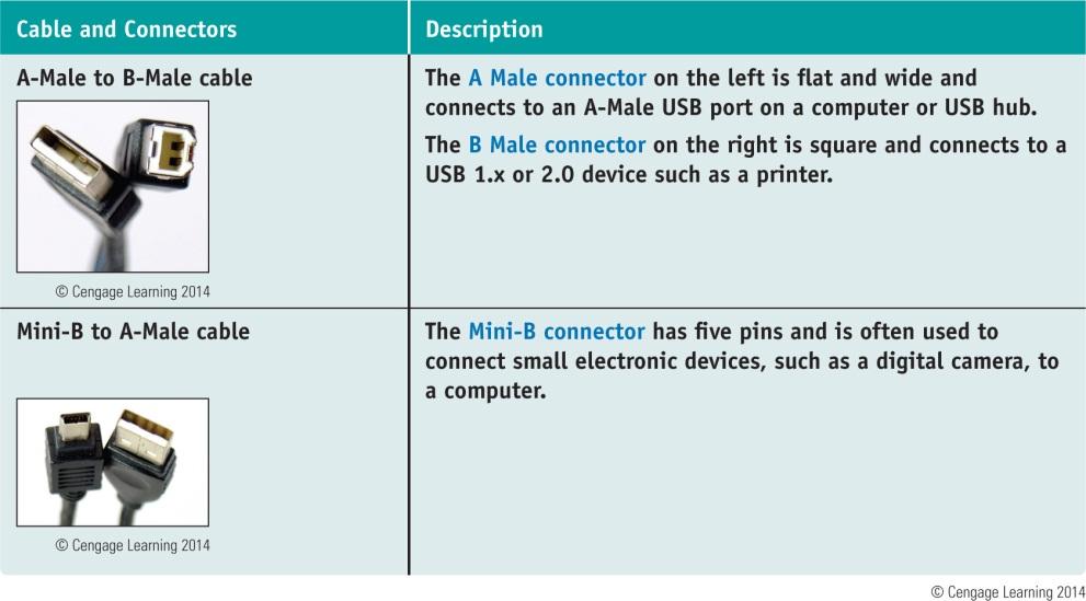 Ports and Wireless Connections Used by Peripheral Devices USB Connections (cont d): As many as 127 USB devices can be daisy chained together USB uses serial