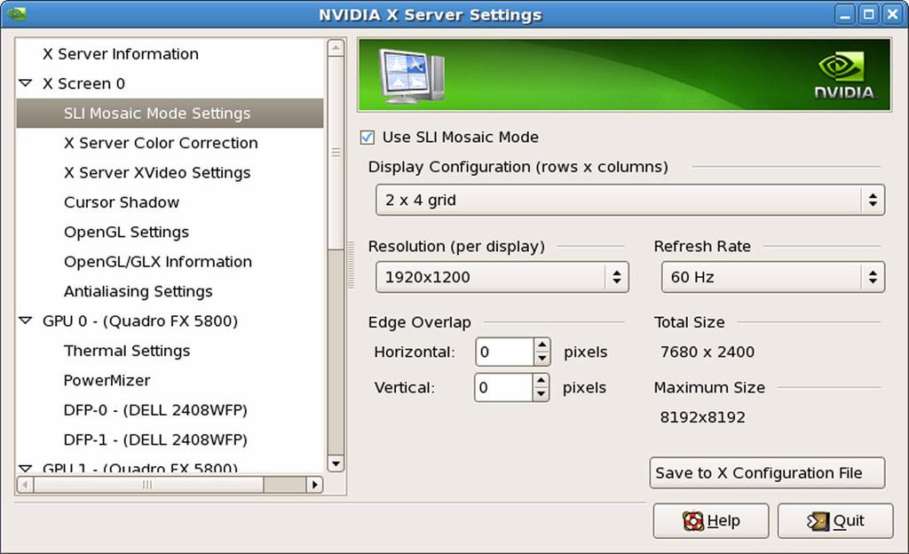 Chapter 03 : Setting up Mosaic Mode Under Linux Using the SLI Mosaic Settings Page See Connect Your Hardware on page 4 for information on connecting your QuadroPlex units and displays.