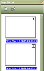 Tool Name Description Click to view all Workspace pages. For viewing size, click on the Page Sorter Page Sorter Save Menu button. Select Zoom and choose desired page size for Page Sorter window.