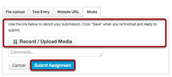 Click here to learn more about adding media to an assignment submission Viewing Your Submission After you have submitted your work, you will see information