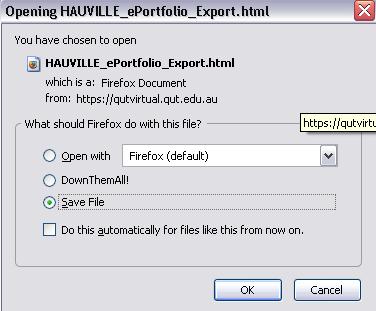 Section 6 Exporting your eportfolio This section demonstrates the steps involved in exporting your eportfolio. You can export the eportfolio Views you have created or your whole eportfolio. 1.