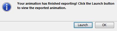 Frames will create the movie. When it is finished, you will see a Finished Exporting dialog.