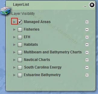 Layer List The Layer List widget provides Viewer application end users with the ability to turn map services (and their layers) on and off.