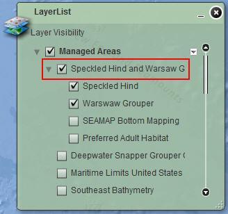 If a layer title has an arrow next to the checkbox, this indicates a group of layers which can be expanded.