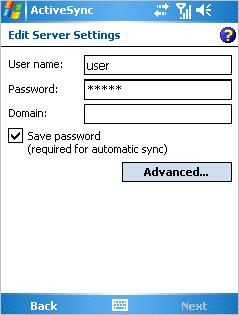 Account details 4. Select which items are to be synchronised. Synchronise options 5.