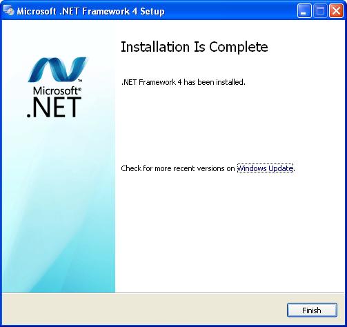 10. When the.net Framework installation is completed, the interface will be shown below.