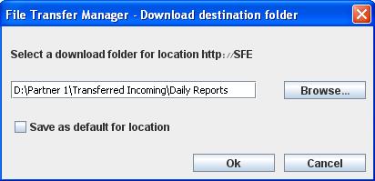 When you begin to download files, the Download Destination Folder message box appears. 2.