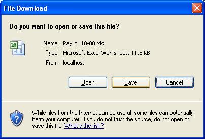 3. Click Open to download and open the file. This is currently not supported on Firefox. or, Click Save to specify a download folder to which the file will be saved.