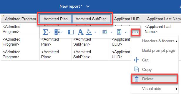 Use steps 1 or 2 above to complete the delete action. Change a Data Item s Label The text of the column header for a data item can be changed. 1. Click on the column header of the data item that is to be changed.