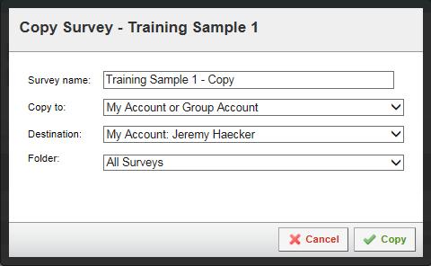3. In this field you will be able to rename your survey. In this case use Training Sample 2, and 4.