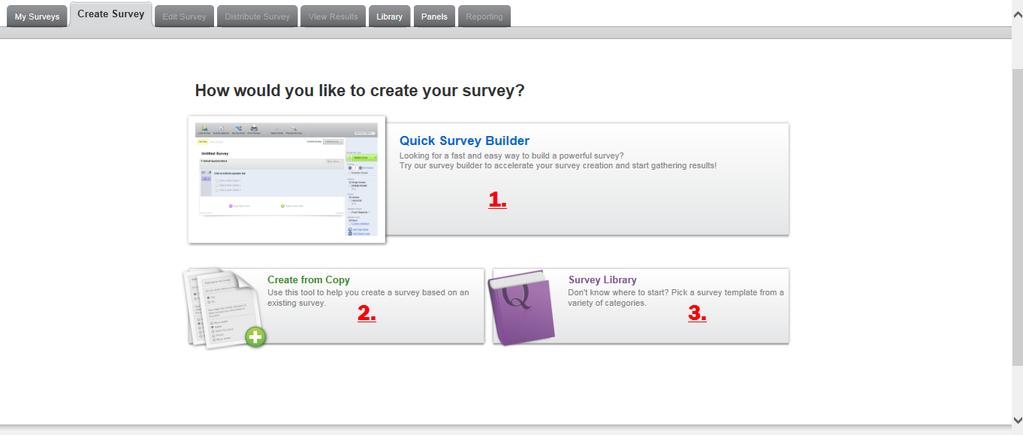 Once you have clicked on the Create Survey tab you will notice the ribbon disappears.