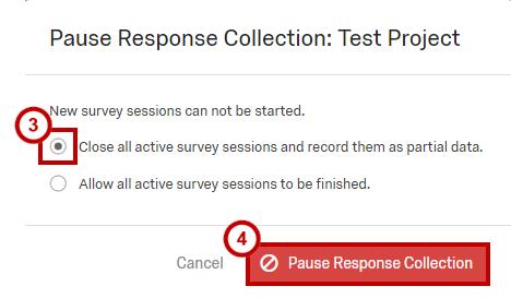 Closing the Survey Once you are finished obtaining all of the results that you want from your survey, you should close the survey. The following will explain how to close a survey: 1.