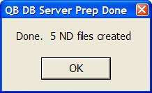 When the operation is complete, a message box will appear showing the total number of ND files created, as shown in Figure L: Figure L.