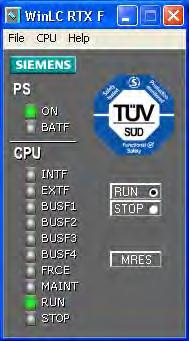 The controller panel is a display window on your PC that contains the following elements for working with the controller: Two operating mode selector positions for changing the operating mode of the