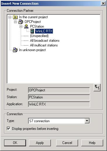 Connecting the controller to the SIMATIC NET OPC Server 9.4 Step 3: Add an S7 Connection for the OPC Server in NetPro 3. Right-click the OPC server to display the context menu.