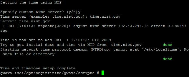 A custom Network Time server may also be specified. If a custom time server is used, provide the DNS name or IP address of the NTP server. Default, (time.nist.