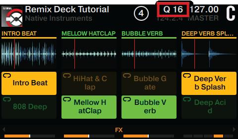 After you press a pad, TRAKTOR will play out the currently playing sample to the end of the 16 beats segment and then start playing back the sample assigned to