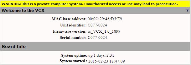 SkyLIGHT VCX Controller User Manual Firmware Release 1.1 3. The login page for the VCX Controller opens. Login as admin with the password admin.