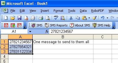 Sending Messages from Microsoft Excel Many people keep contact lists in Microsoft Excel. Outlook SMS integrates directly into Excel and you can send messages from Excel using Outlook SMS.