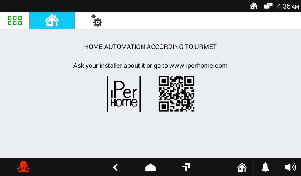 Tap the icon. The IPerHome Home Automation home page will open.