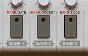 Bass line editing The pattern editing Entering step attributes Gate, Accent, Slide These three buttons control the states of their corresponding attributes (Gate, Accent and Slide) for an edited step.
