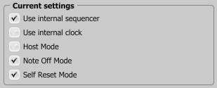 Configuration Sequencer tab Sequencer tab Current Settings Current Settings checkboxes: 9 Current settings reflect the state of controls from the Seq.Settings section on GUI.