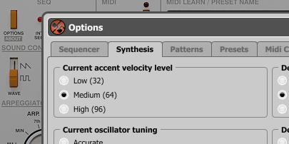 Play modes External Sequencer mode Accent velocity level In External sequencer mode, sounds are accented when their velocity exceeds a certain value.