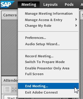 15 END MEETING Select audio