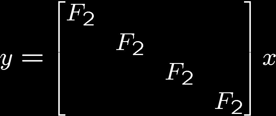 SPL : Basic Idea Four additional matrix constructs:, G, S, Perm (sum) G f (gather) S f (scatter) Perm f explicit