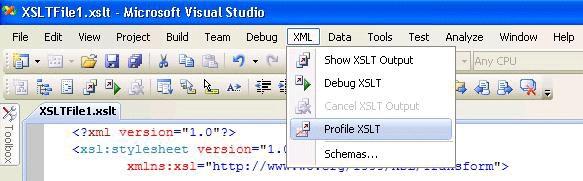 XSLT Profiler 12/22/2017 1 min to read Edit Online The XSLT Profiler is a performance analysis profiler tool that helps you develop and debug XSLT documents.