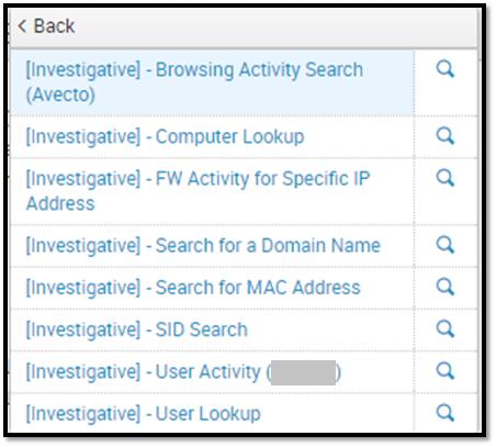 Quick Investigative Searches These searches are complete except for