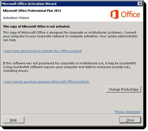 54 Upgrade Post-Installation Steps Post-Upgrade Installation Steps 2. Click Change Product Key on the Microsoft Office Activation Wizard. 3.