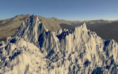 The landscape model (66K vertices, 30 lights) demonstrates preservation of complex lighting by using a prefiltered diffuse environment (note the blue tint from atmospheric scattering, which would not