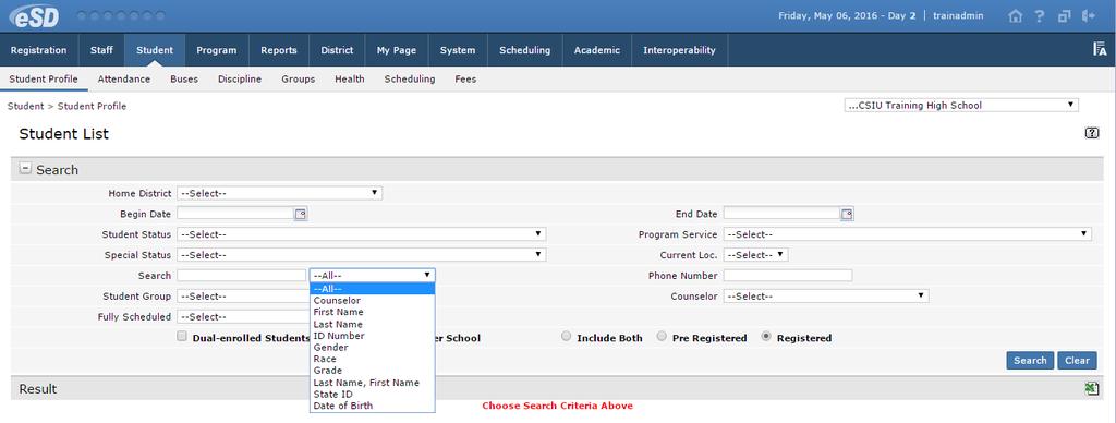 Filters, Sorts, and Export Options Filters After a building and menu path are selected, and a search is performed, the data is typically returned in a list format.