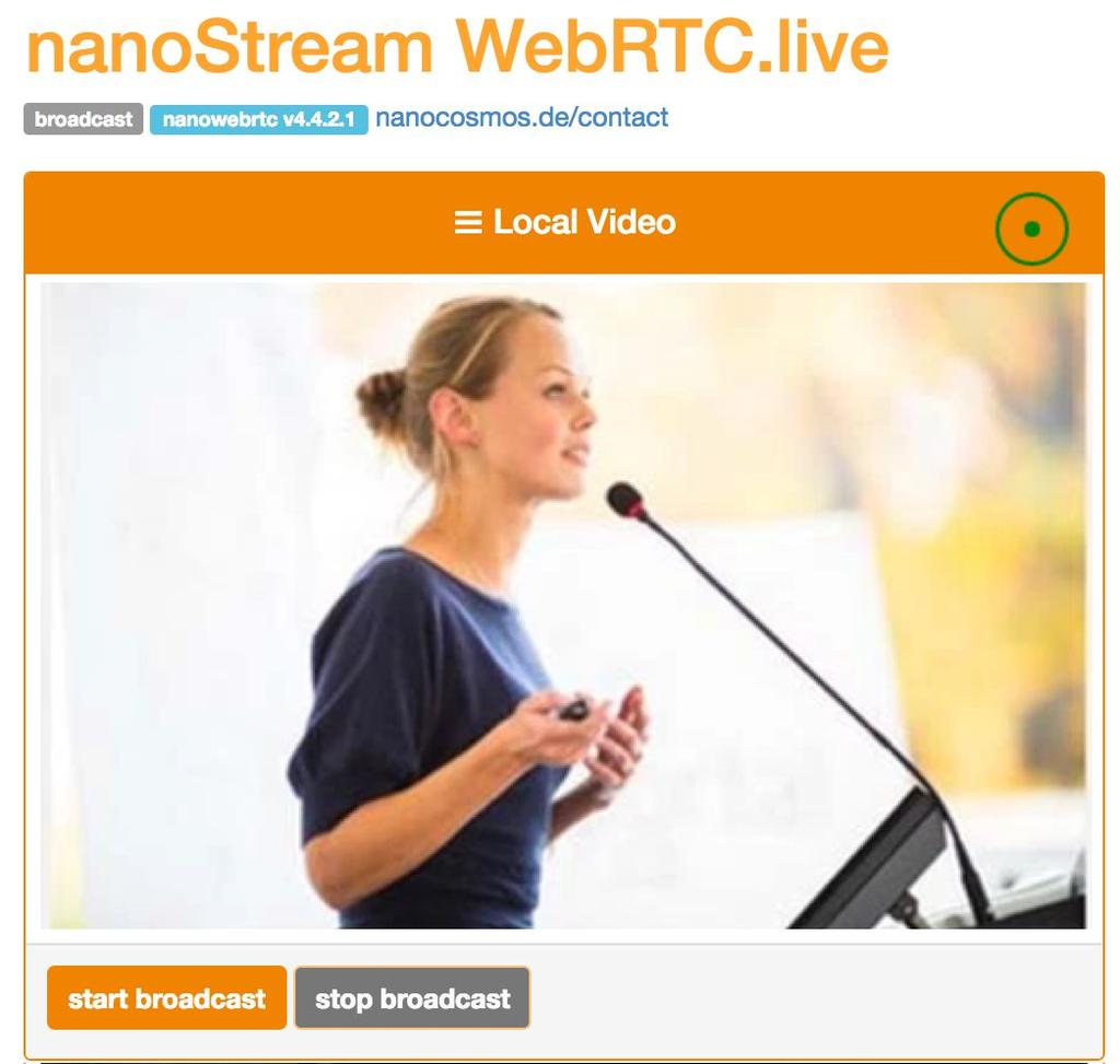 live is very easy to use and customize for your own brand. While some of our customers use it to improve corporate communications with real-time video-based, other use cases of nanostream WebRTC.